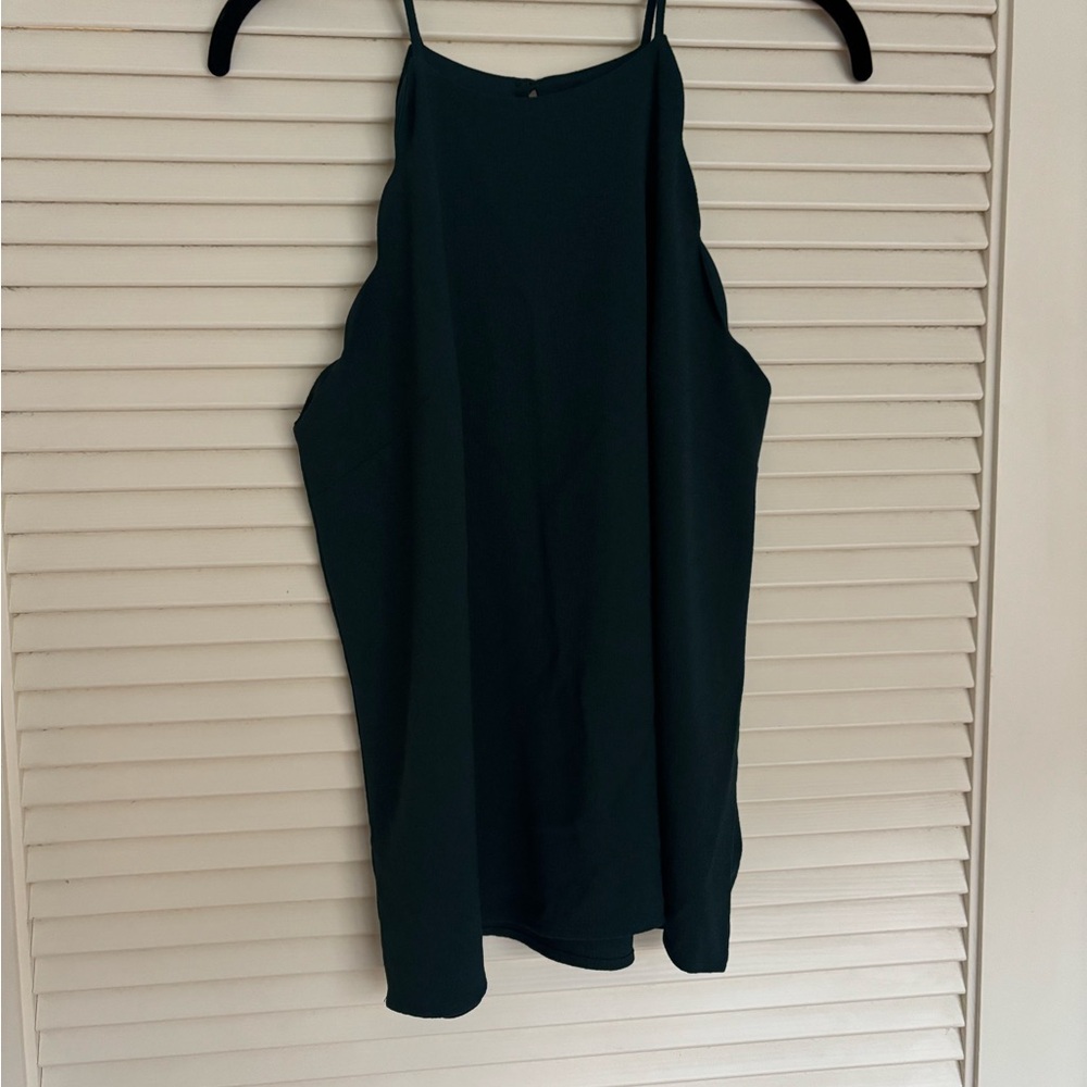 Monteau Teal Scalloped Sleeveless Blouse